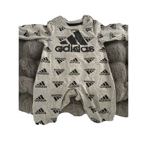Adidas  3 Months  Grey Logo Across Front Long Sleeve Baby Sports Newborn